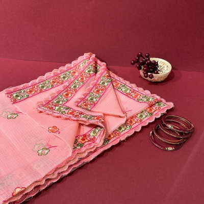 Embroidered Kota Doria Dupatta